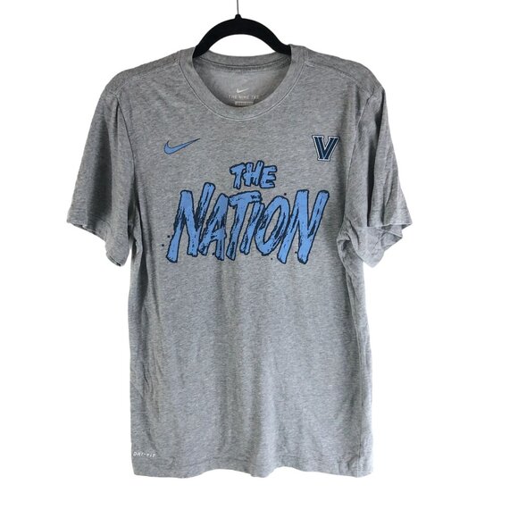 Nike Mens Villanova Athletics The Nation Dri-Fit Tee T-Shirt Gray Size S - Picture 1 of 6
